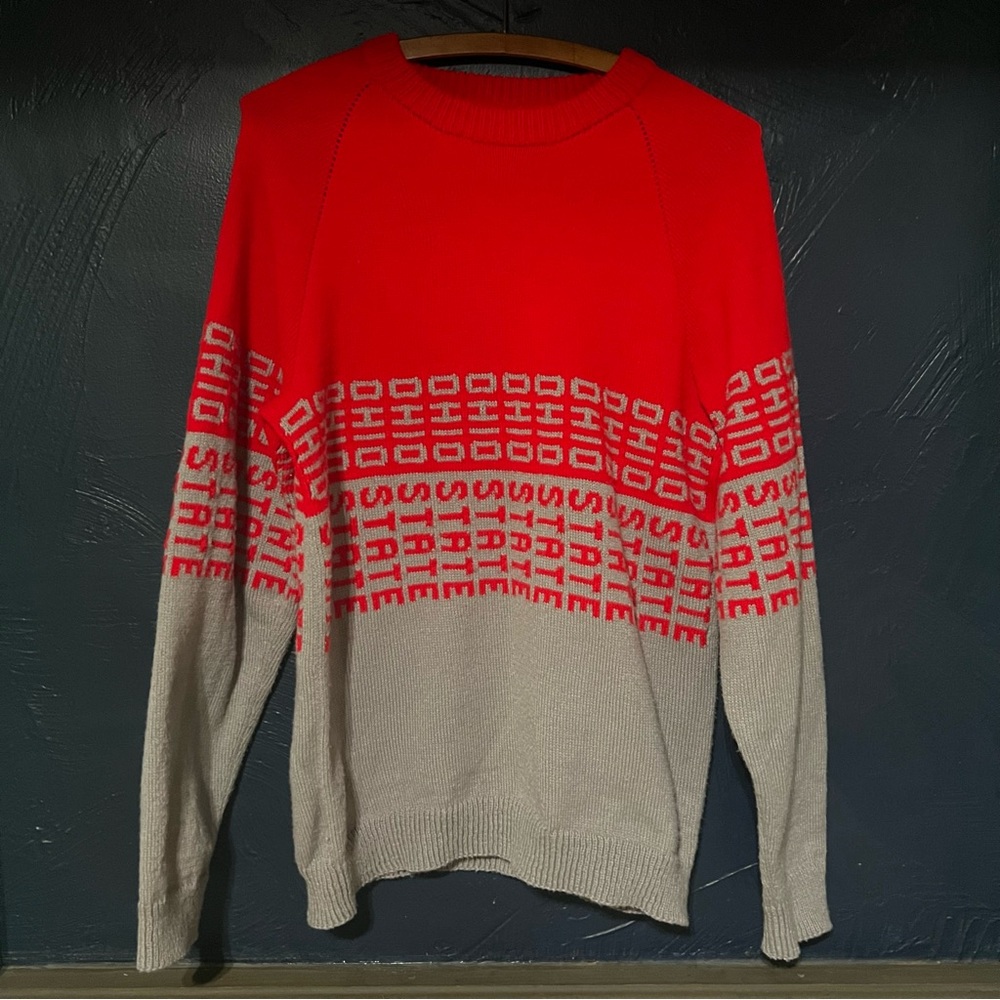 Ohio State Red and Gray Sweater! It’s amazing and custom made! Go Bucks!
